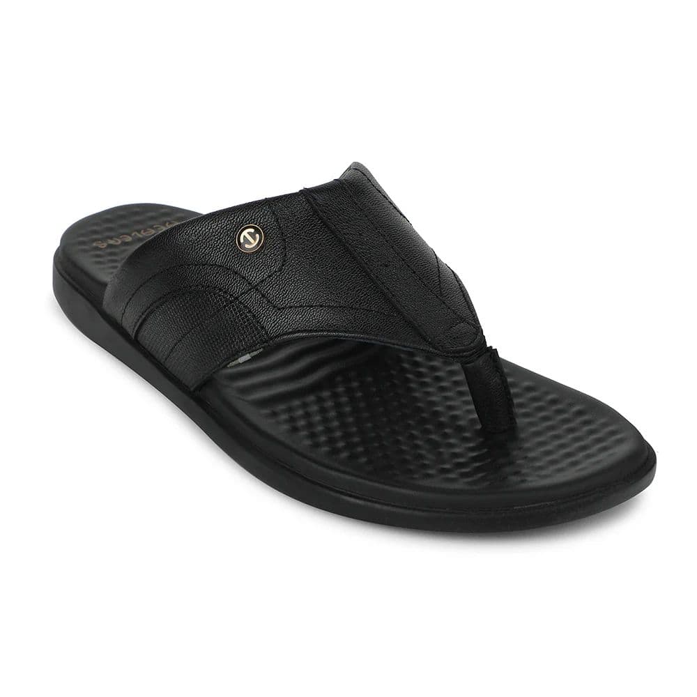 Healers Black Casual Slipper For Men RELIEF-1 By Liberty