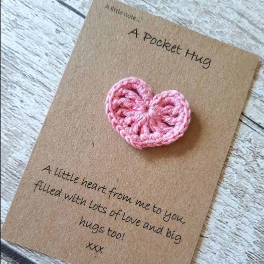 Pocket Hug – Handcrafted Mini Crochet Heart – Add-On Only